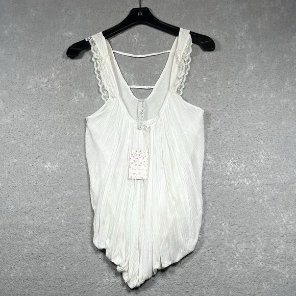 Free People Top Womens Size XS Eggshell Lace Tank Top New Romantics Sleeveless - Picture 1 of 11